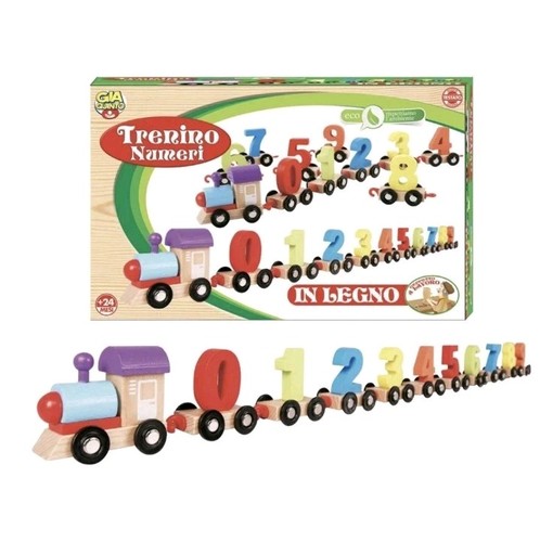 Trenino legno educativo - legno,