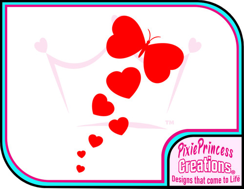 Farfalla cuore adesivo - farfalla,