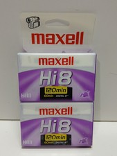 Maxell Hi 8 Digital 8 120 min Confezione da 2 Videocassette NUOVO SIGILLATO 