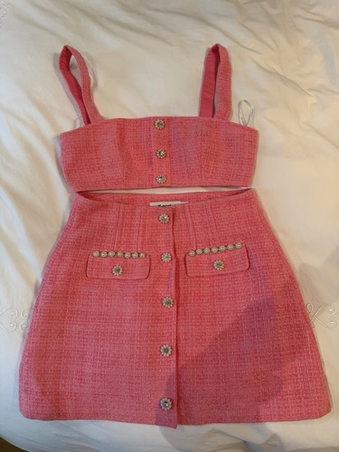 Set gonna bouclé rosa - set,