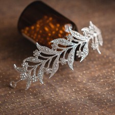 Tiara cristallo foglia oro