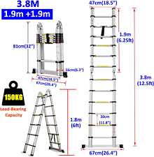 Scala Telescopica Estendibile in alluminio Multiuso Barra Stabilizzatrice 3,8M