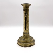 Antico Portacandele, Supporto Candela IN Ottone Tasto a Scivolo, Cassetto 19cm#
