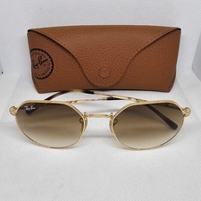 Occhiali da sole Ray-Ban Jack RB3565 montatura oro e marrone sfumato 53-20-145