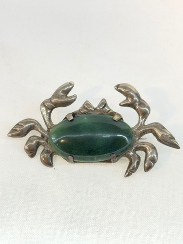 Spilla granchio pietra verde