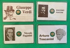 G. VERDI, G. PUCCINI, N. PAGANINI e A. TOSCANINI - 4 tessere commemorative