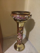 colonna porta vaso in ottone