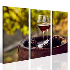 Stampa su tela trittico Wine