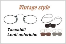 Occhiali da lettura naso uomo donna vista pince nez tascabili metallo per vicino