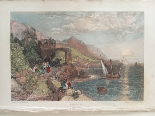 Incisione acciaio 1832 alassio - incisione,