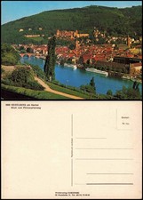 Cartolina Heidelberg veduta panoramica veduta dal sentiero dei filosofi 1970
