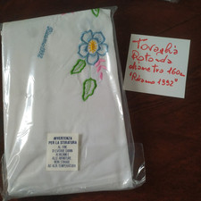 Tovaglia Ricamata Rotonda con 6 tovaglioli Mulino Bianco 1992 pari al nuovo-∅160