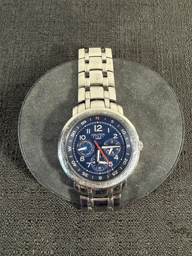 Nautica steel 100m watch blue - nautica,