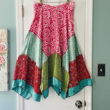 Maxi gonna donna Usindo taglia grande colorata a strati boho hippie 4 spacchi festival