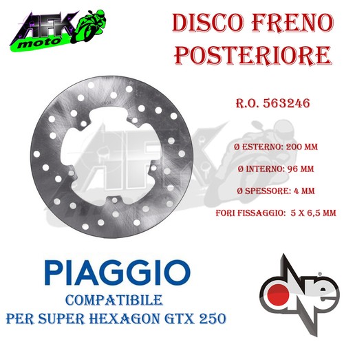 Disco freno posteriore per - posteriore,