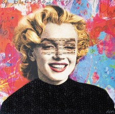 GIULIANO GRITTINI 91x91 serigrafia polimaterica su cartone " Marilyn 10 "
