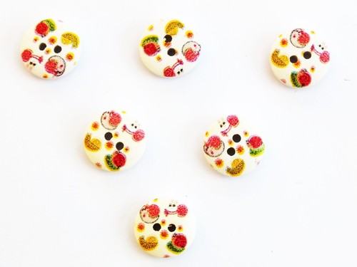 Lot boutons bois rond - lot,