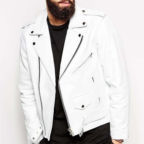 Giacca biker uomo - , bianca