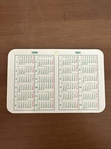 Rolex calendar 1990 - rolex, 1991