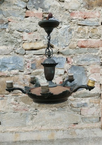 Antico lampadario punti luce - antico, 5