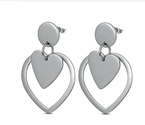 Orecchini goccia doppio - , cuore