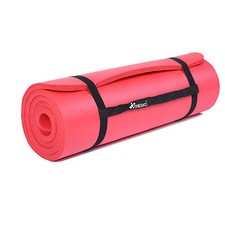 Tappetino per yoga pilates tappeto ginnastica fitness aerobica 185x65x1cm Rosso