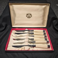Set coltelli da bistecca vintage Armack Germania - 6 pezzi acciaio inox Solingen in scatola MCM