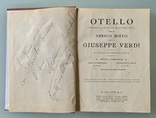 Otello di Arrigo Boito musiche di Giuseppe Verdi Ed.G.Ricordi Milano Autografato