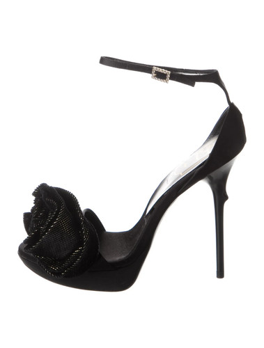 Roger vivier sandali neri raso - sandali,