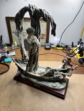 Scultura porcellana vintage 1987 Firenze GIUSEPPE ARMANI grande 16" VIAGGIO IN BARCA