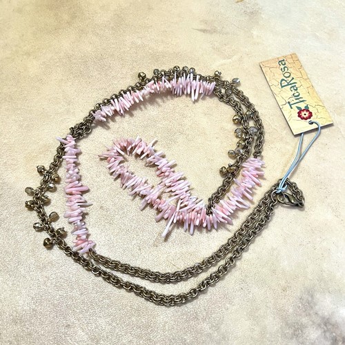 Collana corallo ramo rosa - , su