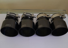 BMW M LOGO 3,75" 95mm NERO TITANIO M PERF PUNTE DI SCARICO M2 M3 F80 M4 M5 F10 M6