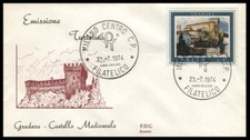 Gradara Castello Medioevale Busta commemorativa 1974 Francobollo L. 40