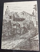 CARTOLINA ITALIA TRIESTE OPICINA CASE CARSICHE ILLUSTRATORE BRESSANUTTI ITALY