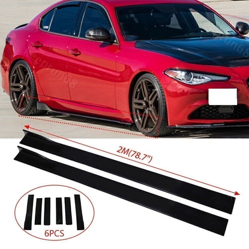 Gloss black side skirts - gloss, 78.7''