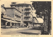 2057) CARTOLINA ACQUI TERME RISTORANTE ALFREDO TAVERNA ALPINA VIAGGIATA