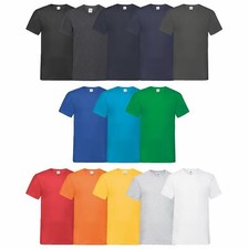 Confezione da 10 T-Shirt Fruit of the Loom Valueweight Scollo a V Uomo Scollo a V NUOVE