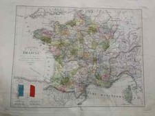 CARTA GEOGRAFICA FRANCIA 1842