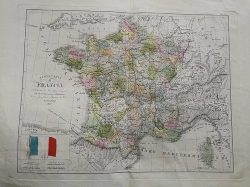 Carta geografica francia 1842 - carta,