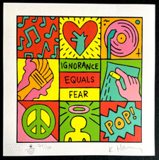 Keith Haring Litografia COA originale [Murakami ° Kaws Mr Doodle Jeff Koons