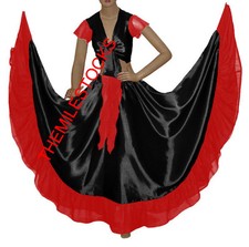 TMS NERO/ROSSO Desiger gonna con volant top danza del ventre costume tribale ...