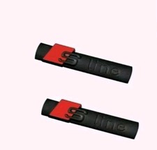 2 emblema Audi S-Line nero opaco logo parafango lato S Line scritta Sline