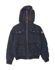 ICEBERG Giacca uomo imbottita con cappuccio IT 48 Medium blu navy poliestere DH19