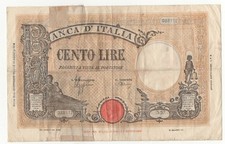 100 LIRE BARBETTI GRANDE  "B"   ( B.I )     DECR  10 / 10 /1944