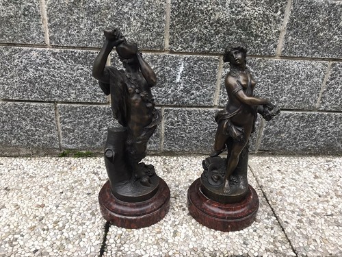 Coppia sculture bronzo - sculture, in