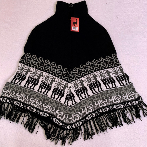 Poncho cappotto mantello nero - mantello,
