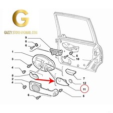 FIAT MULTIPLA PORTACENERE POSTERIORE SINISTRO GRIGIO NUOVO ORIGINALE 735249896
