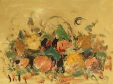 DANTI ALVARO COMPOSIZIONE DIPINTO ORIGINALE OLIO 40x30