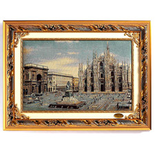 Quadro Milano Arazzi da Parete Quadri con Cornice Legno Oro Arazzo Piazza Duomo
