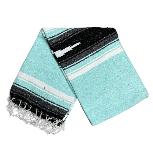 Coperta messicana blu verde